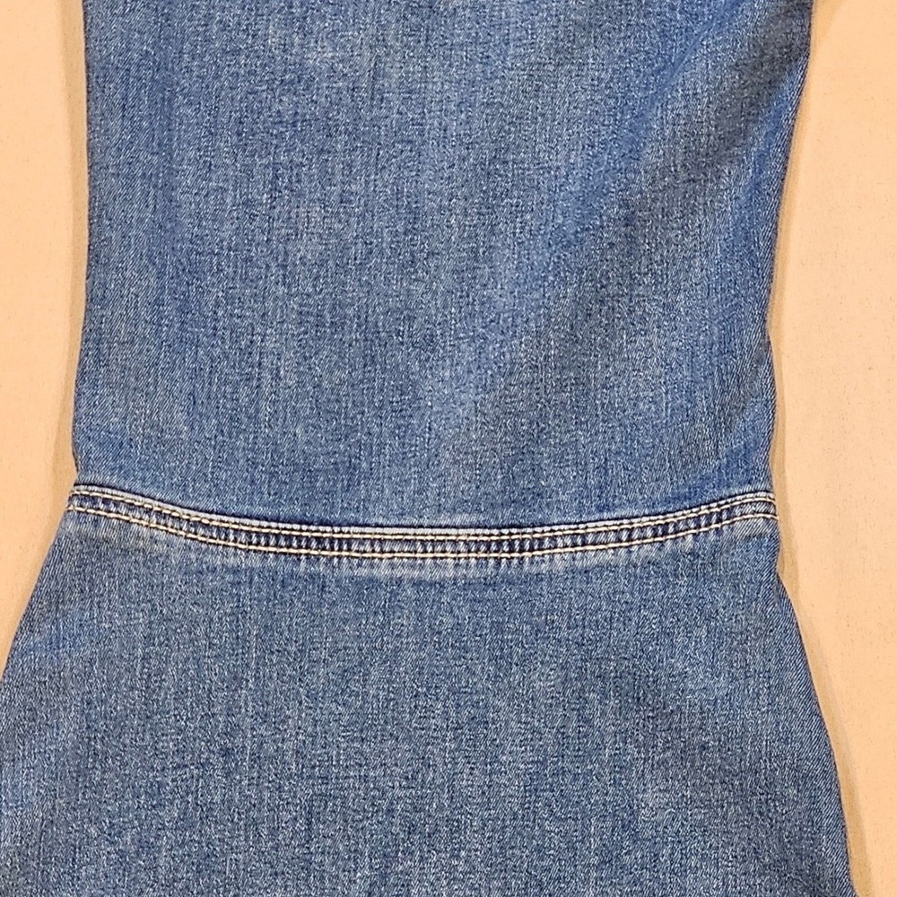 We The Free Just Float On Flare Bell Bottom Denim Jeans Raw Hem Blue Womens 31 - Picture 8 of 11